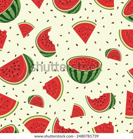 Cute watermelon Handdrawn seamless pattern