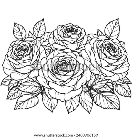 Blooming Beauty Roses Coloring Page