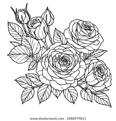 Blooming Beauty Roses Coloring Page