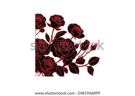a row of roses with open vector illustration 
