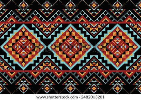 Abstract Oriental ethnic geometric, seamless pattern, graphic design geometric print pattern, design for gift wrapping paper, carpet, wallpaper, clothing, wrap, fabric, cover, textile, Etc.