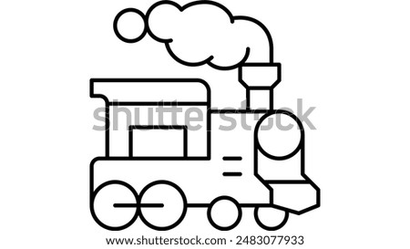 a smoky train vector art