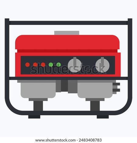 Portable generator gas powered vector cartoon illustration isolated on a white background.