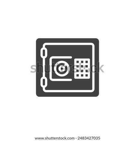 Safe with a combination lock vector icon. filled flat sign for mobile concept and web design. Safe Deposit Box glyph icon. Symbol, logo illustration. Vector graphics