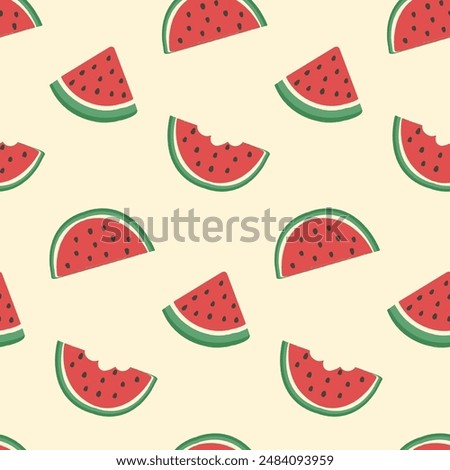 Watermelon Slice Pattern. Cute Summer Pattern. Watermelon Vector Background