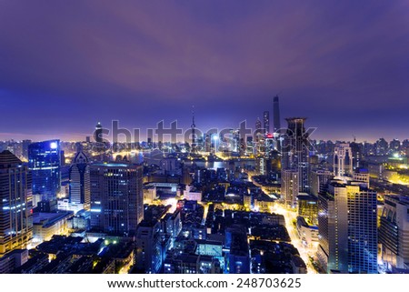 skyline,cityscape of modern city at night