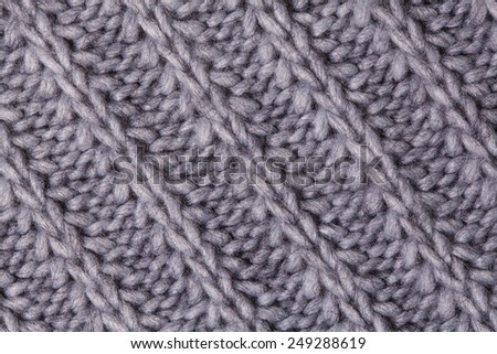 Closeup macro texture of knitted wool fabric, May use as background.