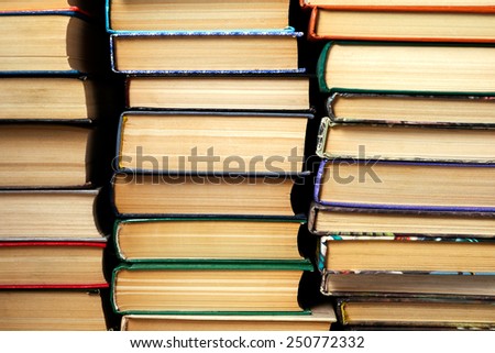 background books stacked in piles