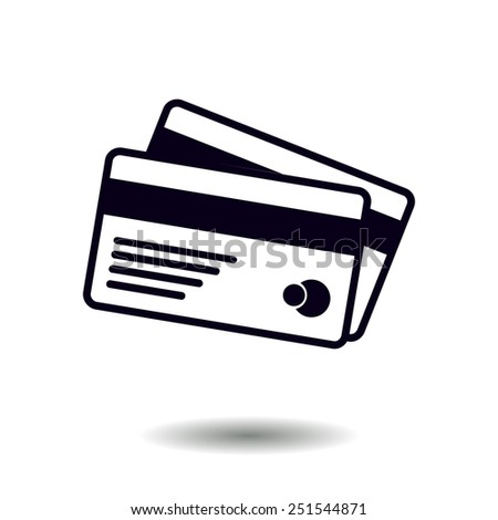 Vector credit cards icon. Flat design style. EPS 10.