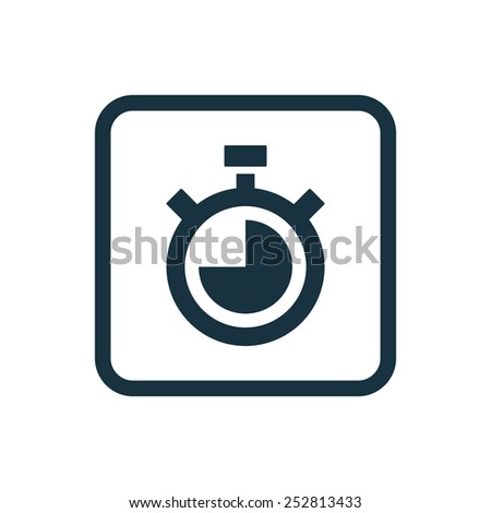 timer icon Rounded squares button, on white background 