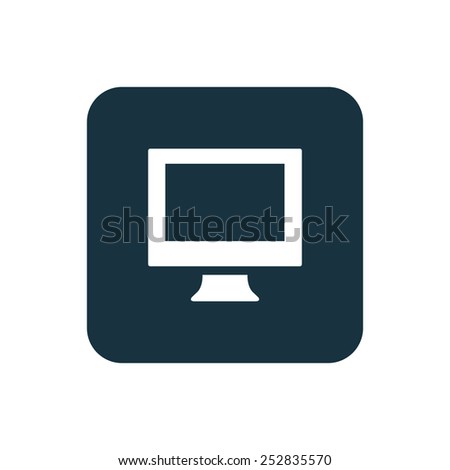 pc icon Rounded squares button, on white background 