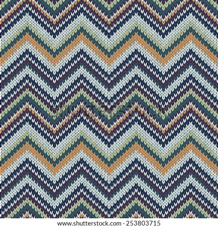 Seamless geometric spokes knitted pattern. Green white beige orange color knitwear sample