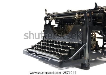 A stock image of a vintage typewriter. Isolated on white.