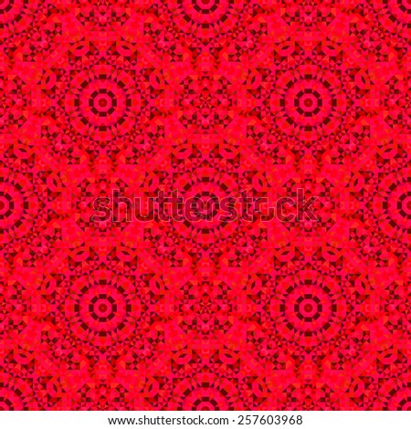 Abstract Seamless Red Geometric Vector Pattern. Vintage Wallpaper Background. Mosaic Texture for Textile Print