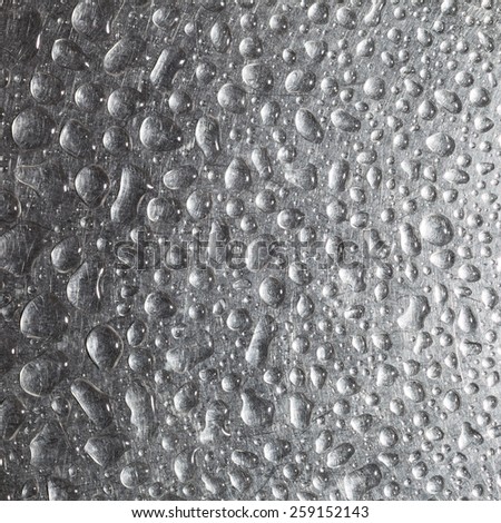 Background of the water droplets on a metal surface