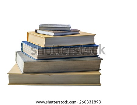 Different old books in stack