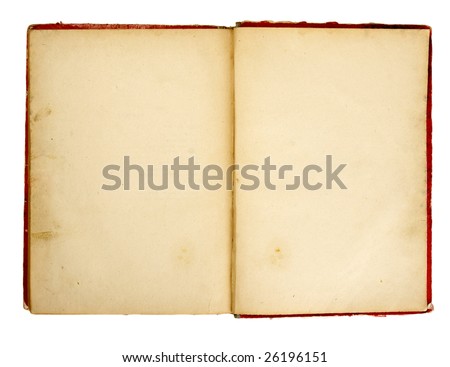 old retro book on white background with clipping path