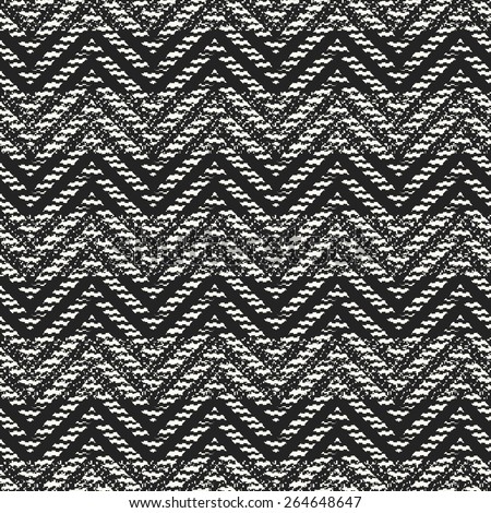 Abstract noisy zigzag textured subtle striped background. Seamless pattern. Vector.