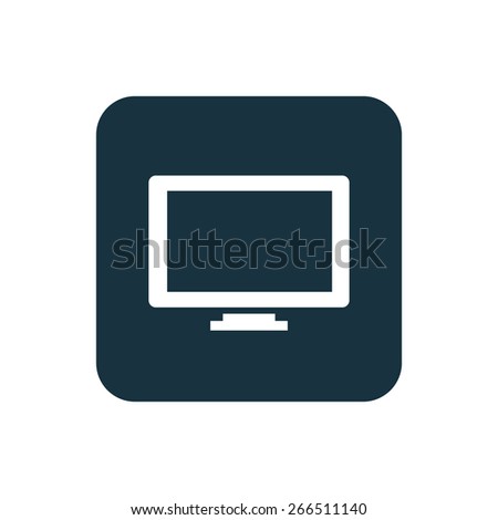 tv icon Rounded squares button, on white background 