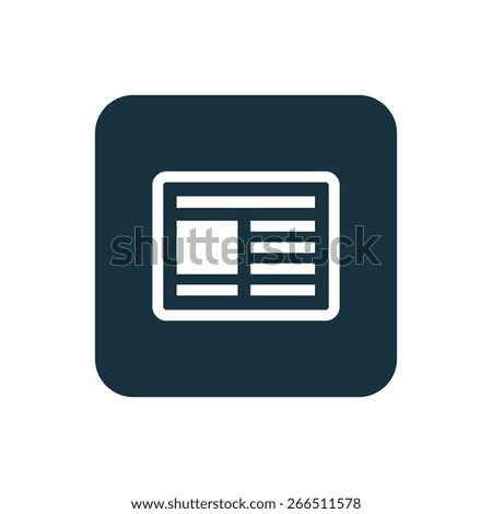 news icon Rounded squares button, on white background 