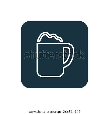 cappuccino icon Rounded squares button, on white background 