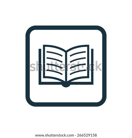 book icon Rounded squares button, on white background 