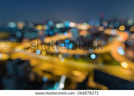 Abstract night background bokeh city highway