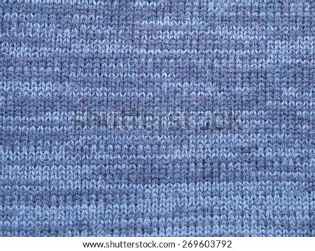 Blue cotton knitted fabric background