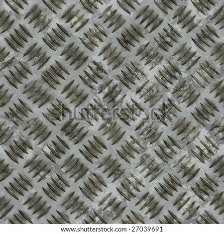 Seamless diamond steel plate texture. This tiles as a pattern in any direction.