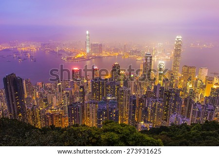  Hong kong at night from Victoria Peak