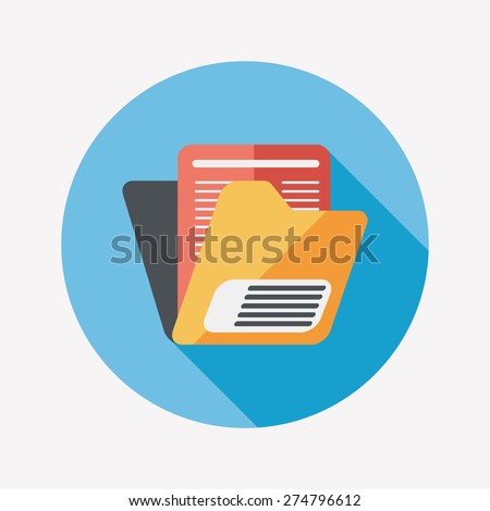 folder flat icon with long shadow