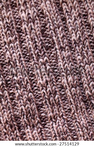 Colourful knitted pattern close up