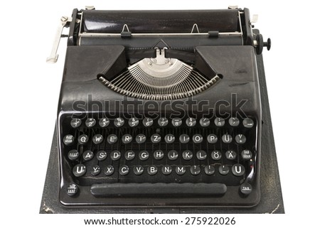 Antique Typewriter Isolated on White