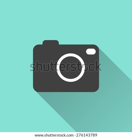Photo icon on a green background. Vector illustration, flat design.