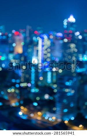 Abstract bokeh Bangkok city night light