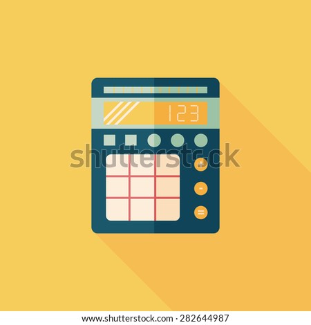 Flat style with long shadows, weight scale icon illustration.