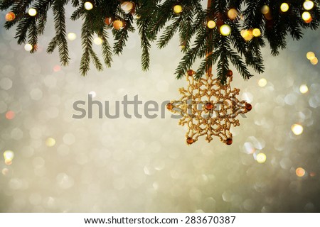 Closeup on Christmas  decoration over bokeh background