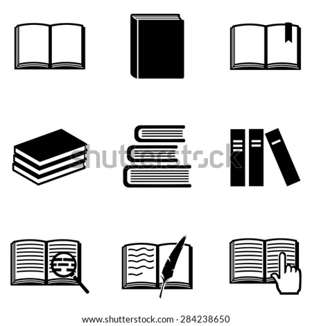 Vector Set of Black Books Icons