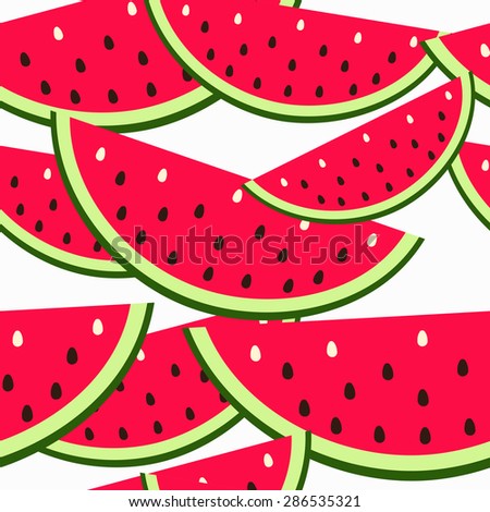 Watermelon pattern. Seamless fruit background. Summer pattern