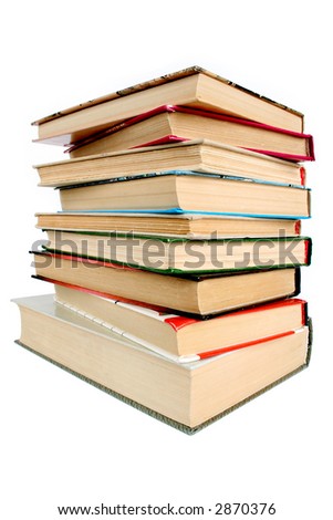 Stack of  books isolated on white