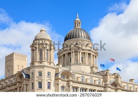 Port of Liverpool Building.  The building on Liverpool waterfront is one of the 