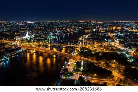 Bangkok City Chao Phraya River Landmark
