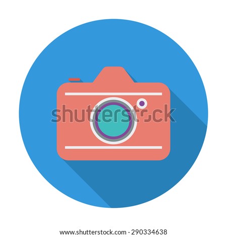 Camera. Flat vector icon for mobile and web applications. Vector illustration.