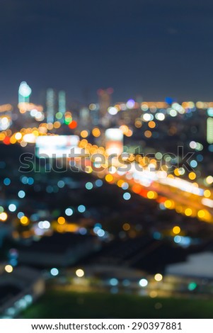 City road blur bokeh lights at night
