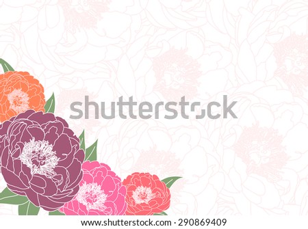floral background of bright peonies