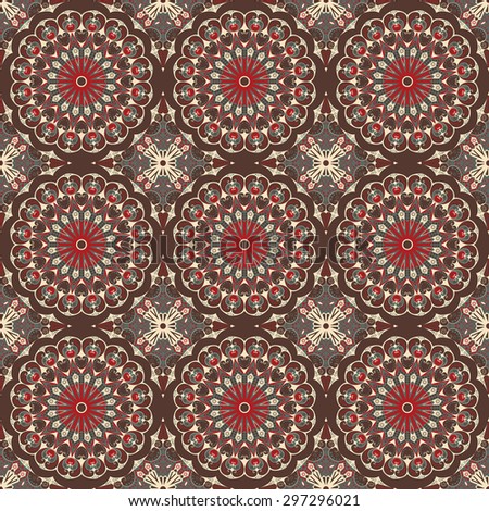 Seamless pattern. Colorful ethnic ornament. Arabesque style