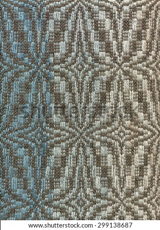 Hand-woven fabric with starlike pattern