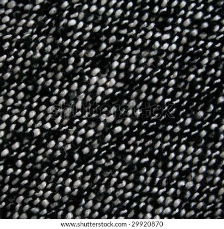 Knitted black and white wool fabric can use as background