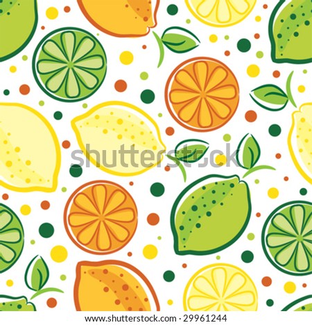Vector seamless pattern of lemon