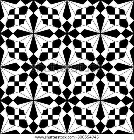 Black and white geometric seamless pattern. Abstract background. Vector seamless pattern.